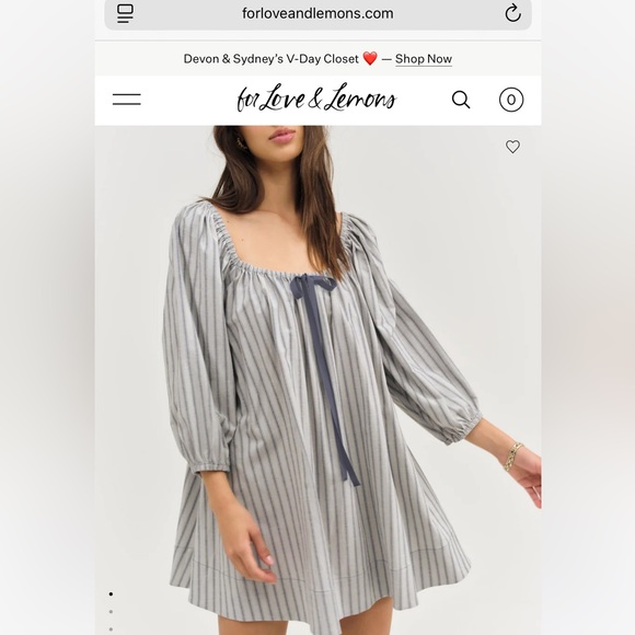 For Love And Lemons Dresses & Skirts - For Love & Lemons Striped Gray Dress NWT